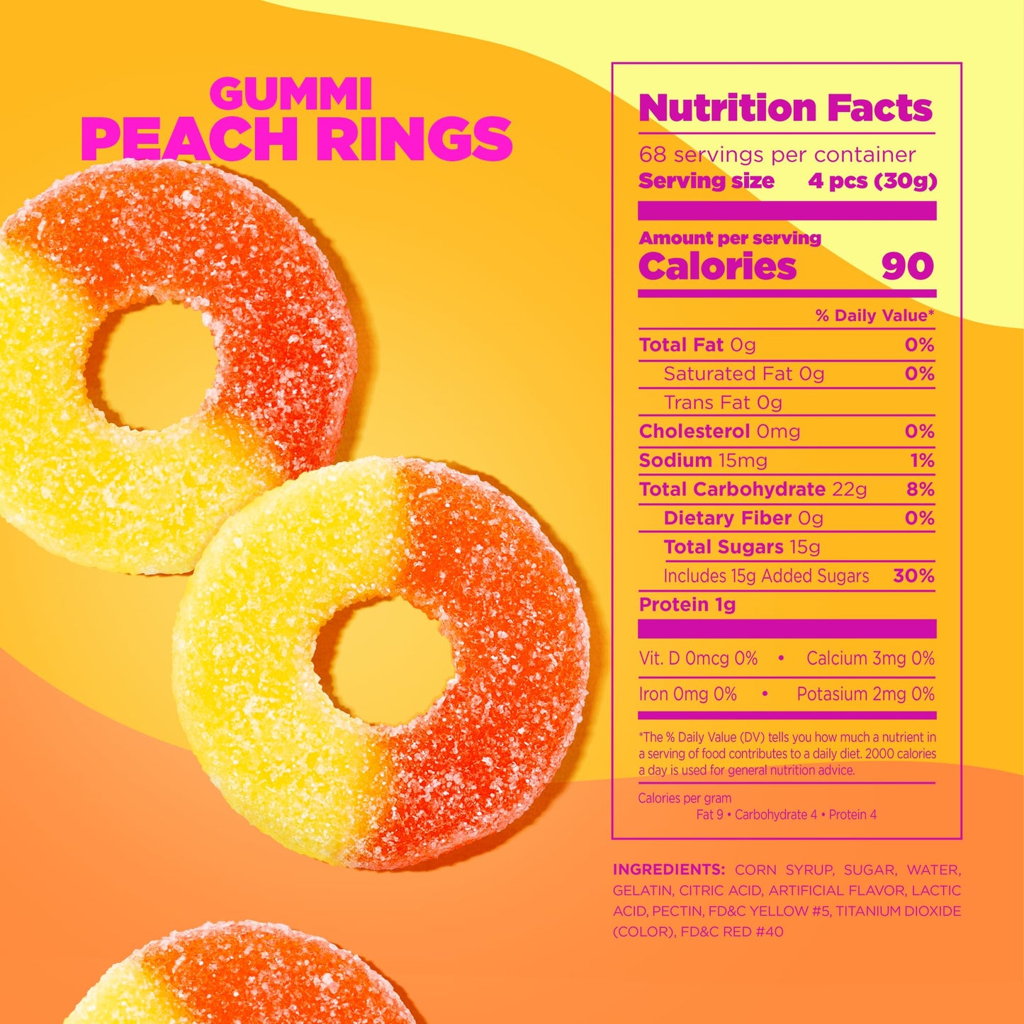 Albanese Candy, Gummi Peach Rings, 4.5-pound Bag