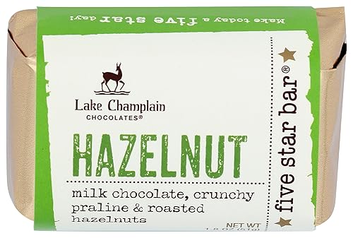 LAKE CHAMPLAIN CHOCOLATES 5 Star Hazelnut Bar, 1.8 OZ