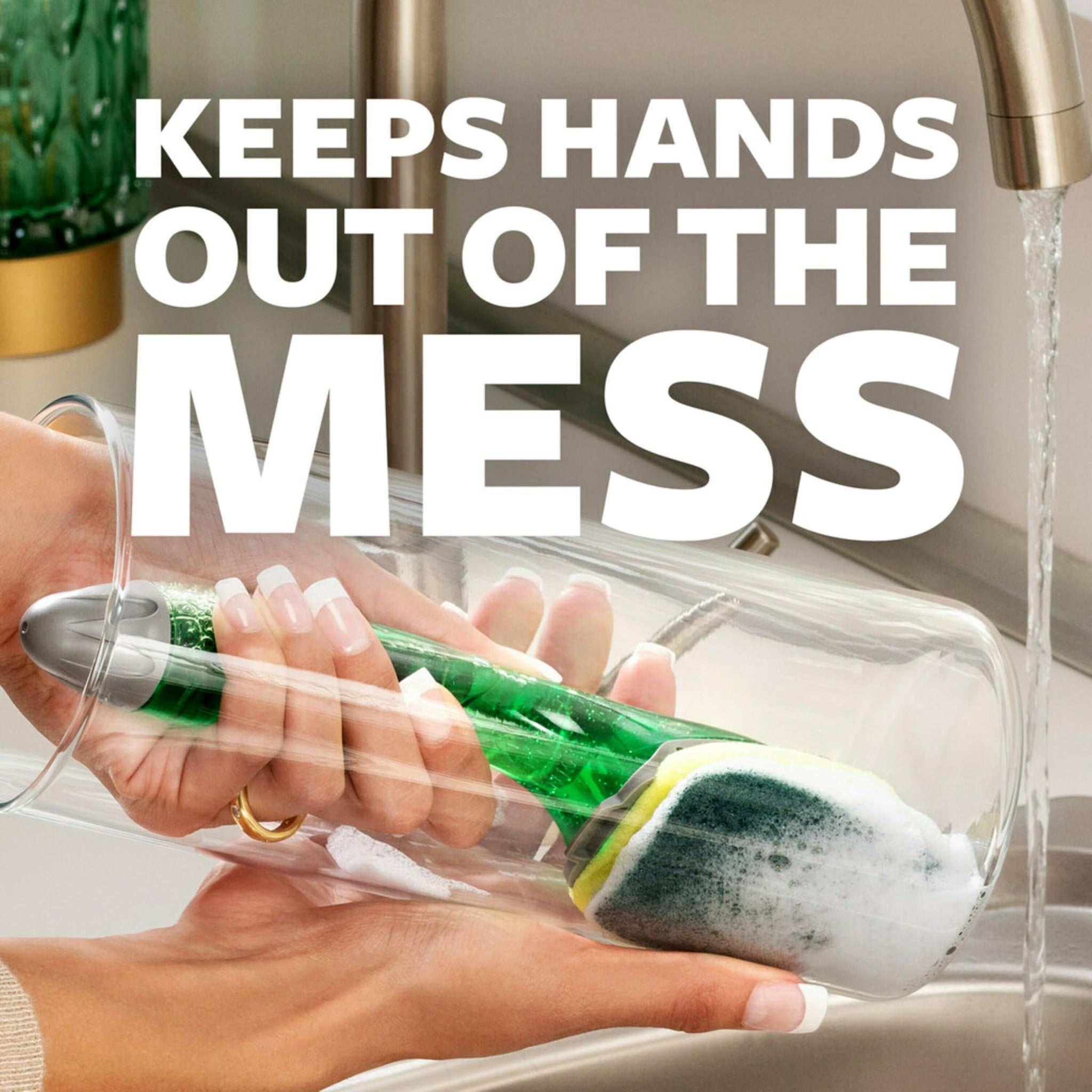 Scotch-Brite Heavy Duty Dishwand Kit, Includes 1 Wand & 7 Refill Pads, Keep Hands Out of the Mess