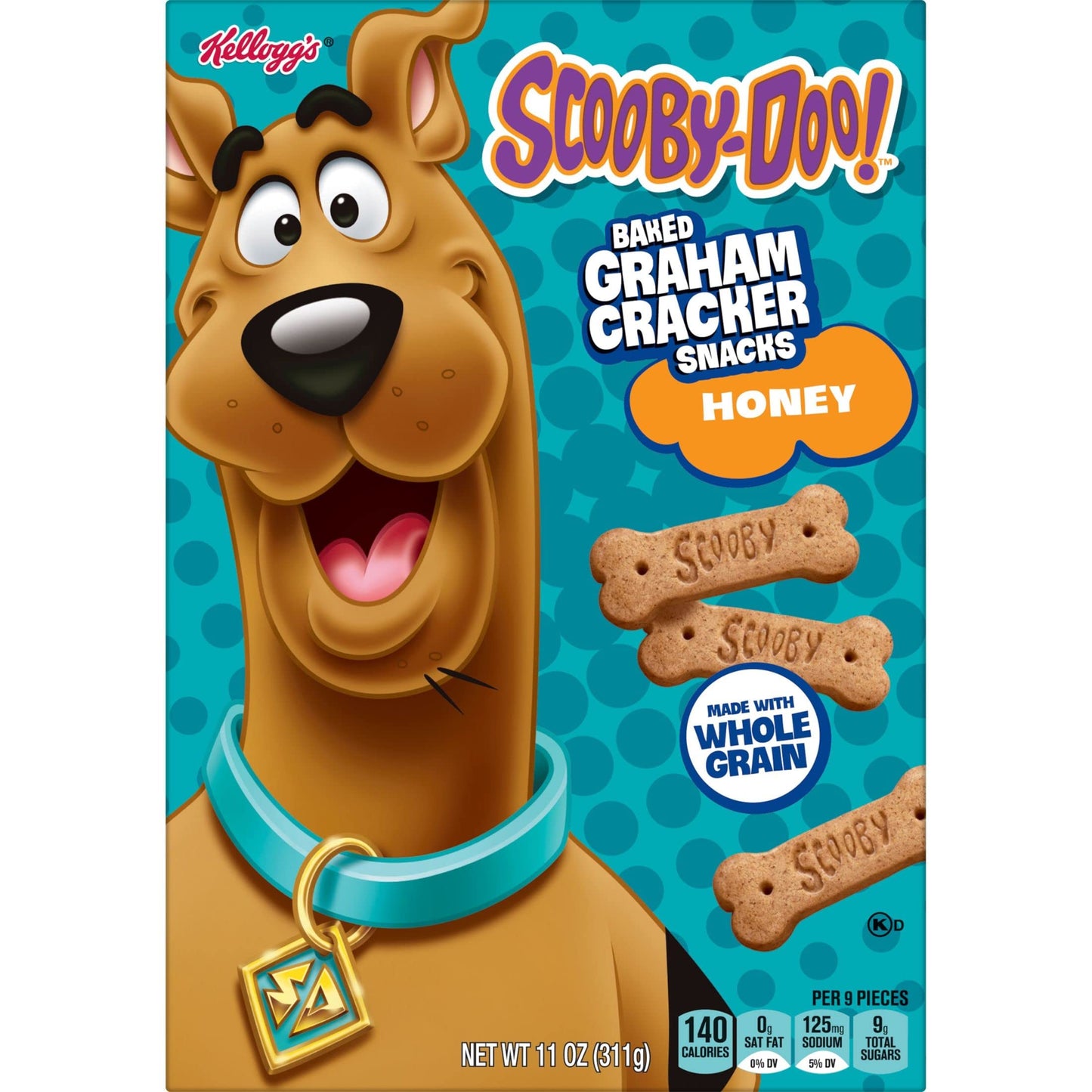 Kellogg's SCOOBY-DOO! Baked Graham Cracker Snacks, Lunch Box Snacks, Kids Snacks, Honey, 11oz Box (1 Box)