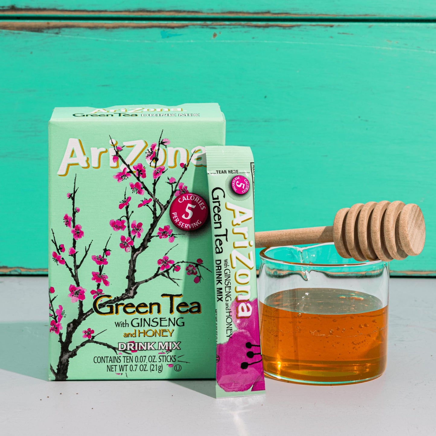 AriZona Green Tea with Ginseng and Honey - On-the-Go Powdered Drink Mix, 0.07oz 120 Count - 10ct Boxes (Pack of 12)