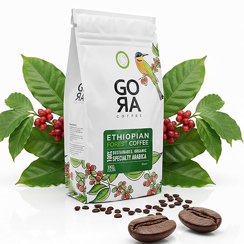 GoRa Ethiopian Coffee Beans 1kg - Medium Roast Whole Bean, Single Origin Arabica, Smooth Fruity & Floral Notes, Sourced & Roasted in Ethiopia - 1kg