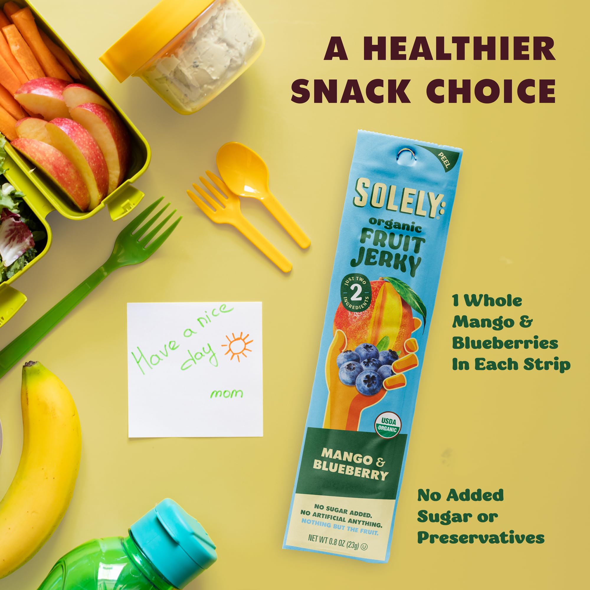 SOLELY - Variety Pack - Organic Berries Fruit Jerky - Real Fresh Fruit Strips - Healthy Snacks for Adults & Kids - Non GMO, Vegan Snacks, Shelf Stable