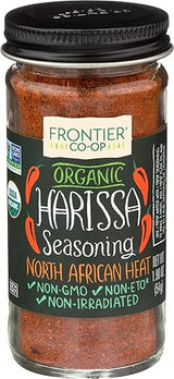 Frontier Co-op Organic Harissa Seasoning, 1.9 Ounce Bottle, N. African Heat with Chili Peppers, Cayenne, Paprika & Coriader