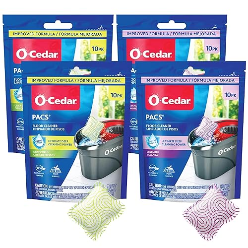 O-Cedar Floor Cleaning 40ct Pacs with Citrus Scent 10ct (2-Packs) and Lavender Scent 10ct (2-Packs)