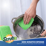 SCRUBIT - [12 Pack] Scrub and Wipe Cleaning Pads - Dual Sided Scouring Pad and Dish Sponge -Reusable Kitchen Sponge for Pots, Pans Utensils