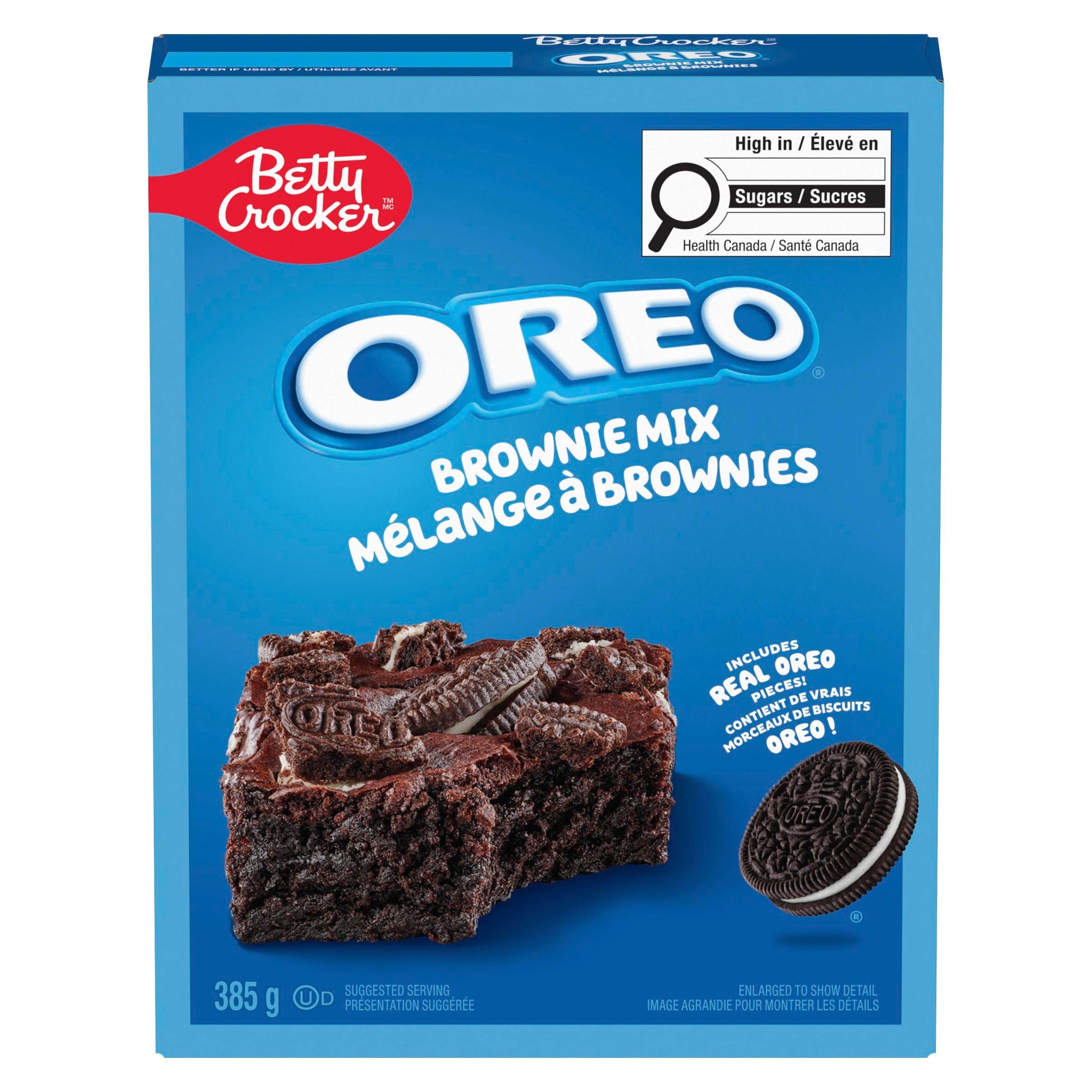 BETTY CROCKER - BROWNIE MIX - Oreo Brownie Mix, 385 Grams Package, Baking Mix, Just Add Water, Tastes Like Homemade, Easy To Bake