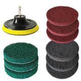4 Inch Drill Brush Attachments for Cleaning Household Drill Brush Scrubber for Bathroom & Kitchen with Disc Pad Holder and Adapter?9 Scouring Pads?3