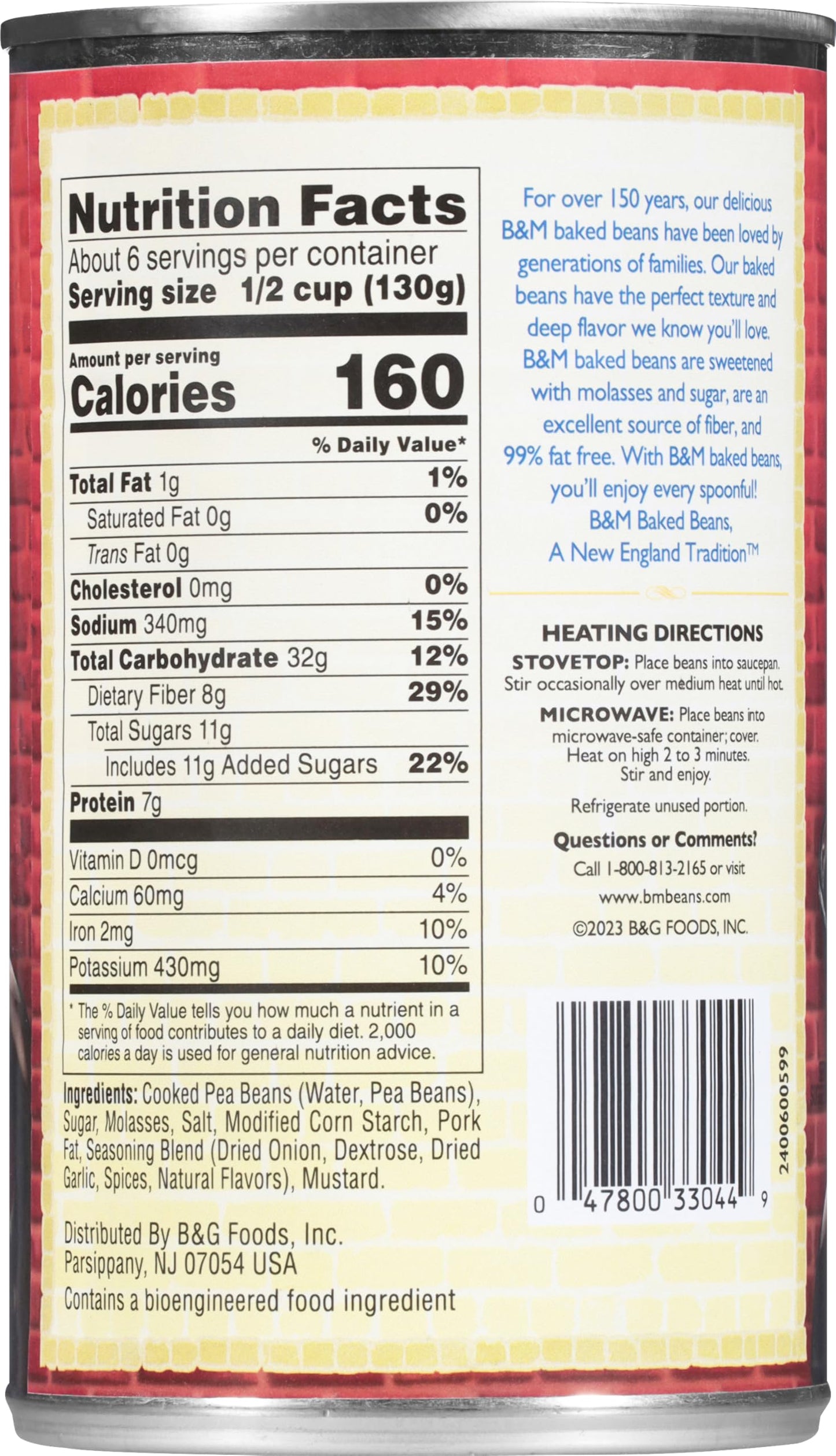 B&M Baked Beans, Original Flavor, 28 Ounce Can