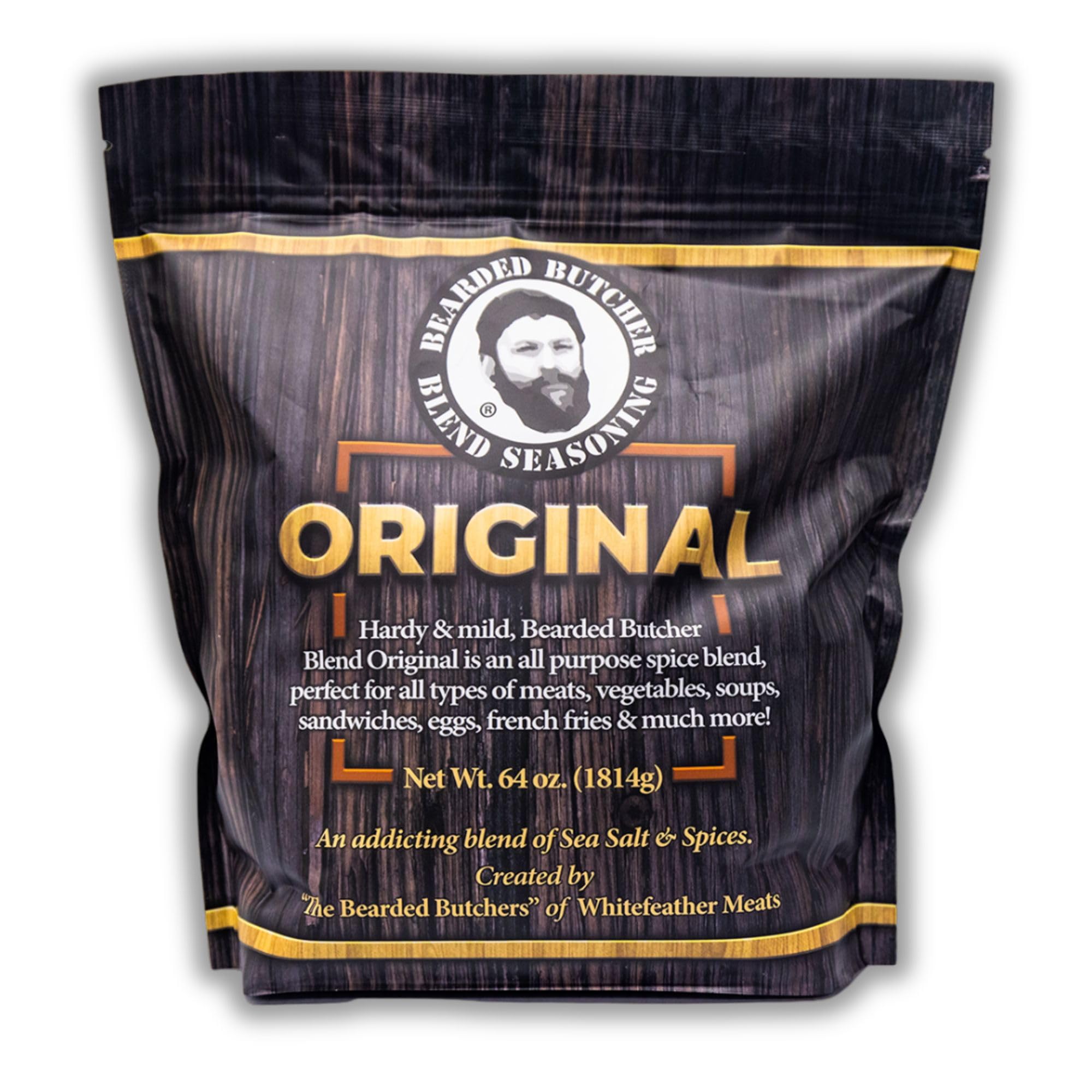 Bearded Butchers Blend Original Seasoning, 64 oz Bag (4 lbs) - All-Purpose Spice for Meats, Veggies, Soups, Sandwiches, Eggs, Fries - No MSG