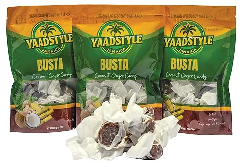 Jamaican YaadStyle Busta Coconut Ginger Candy - 3 Pack (2 oz Each)
