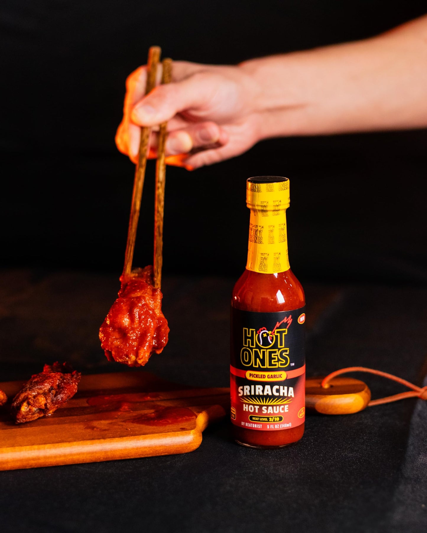 Hot Ones Pickled Garlic Sriracha Hot Sauce | Spicy, Savory Sriracha Made With Natural Ingredients | 5 Fl Oz. (3 Pack)