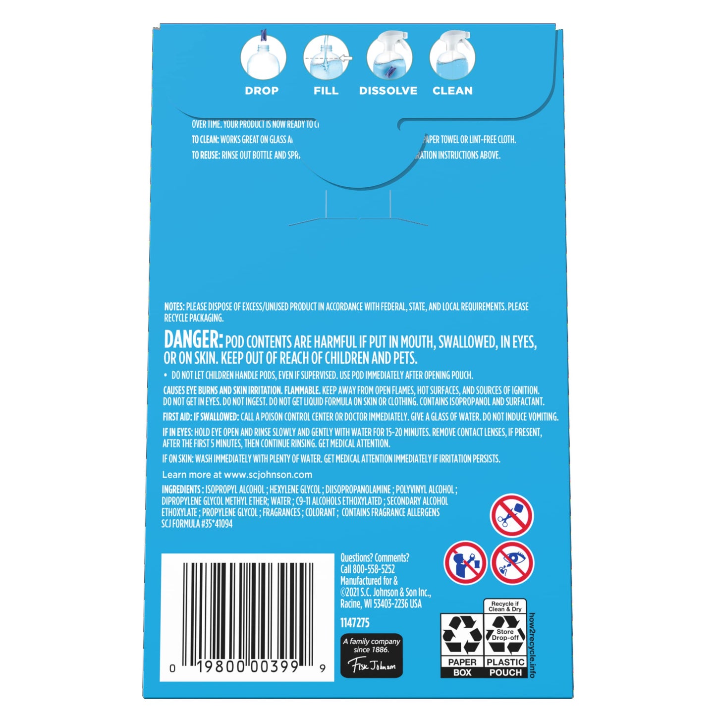 WINDEX DISSOLVE PODS2PK REFILL 2X0.28FLOZ