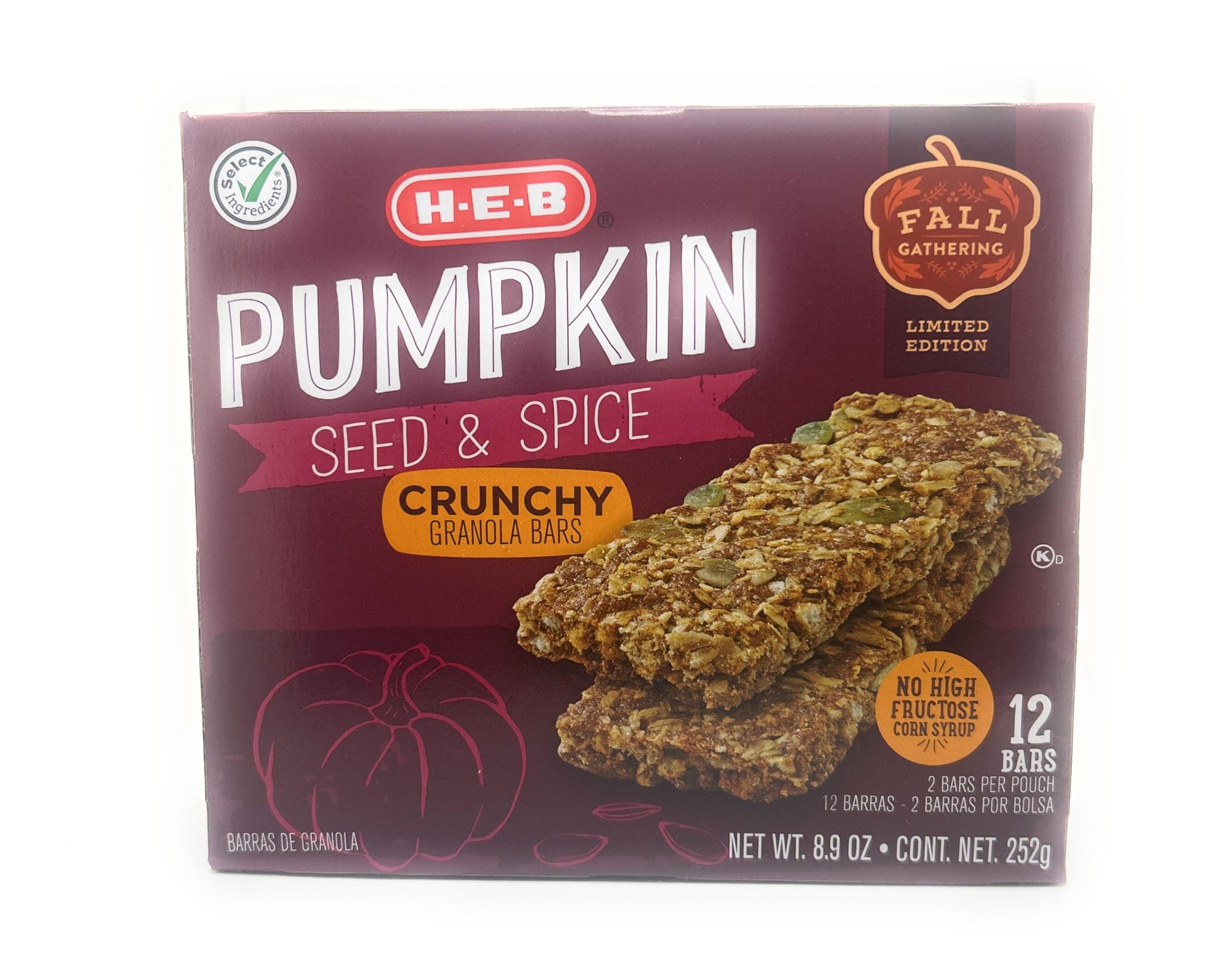 Crunchy Pumpkin Seed & Spice Granola Bars 12 bars - 1 box