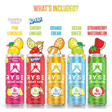 RYSE Functional Energy Drink - 5 Flavors Variety Pack - 150mg Natural Caffeine, 8g Whey Protein & 1g Prebiotics - Sugar Free, Gut-Friendly, Bloat-Free