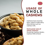 Spicy World Raw Cashews Whole 2 Pound (32oz) - Non-GMO, Unsalted, Natural & Pure Whole Cashews - Great for Pesto, Salads, Baking, Roasting & Cooking