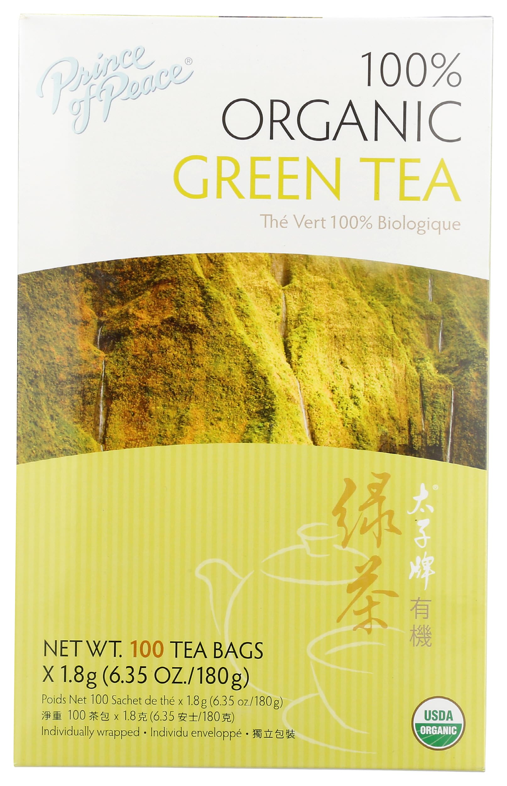 Prince of Peace Organic Green Tea 100 Tea Bags - 2 pack