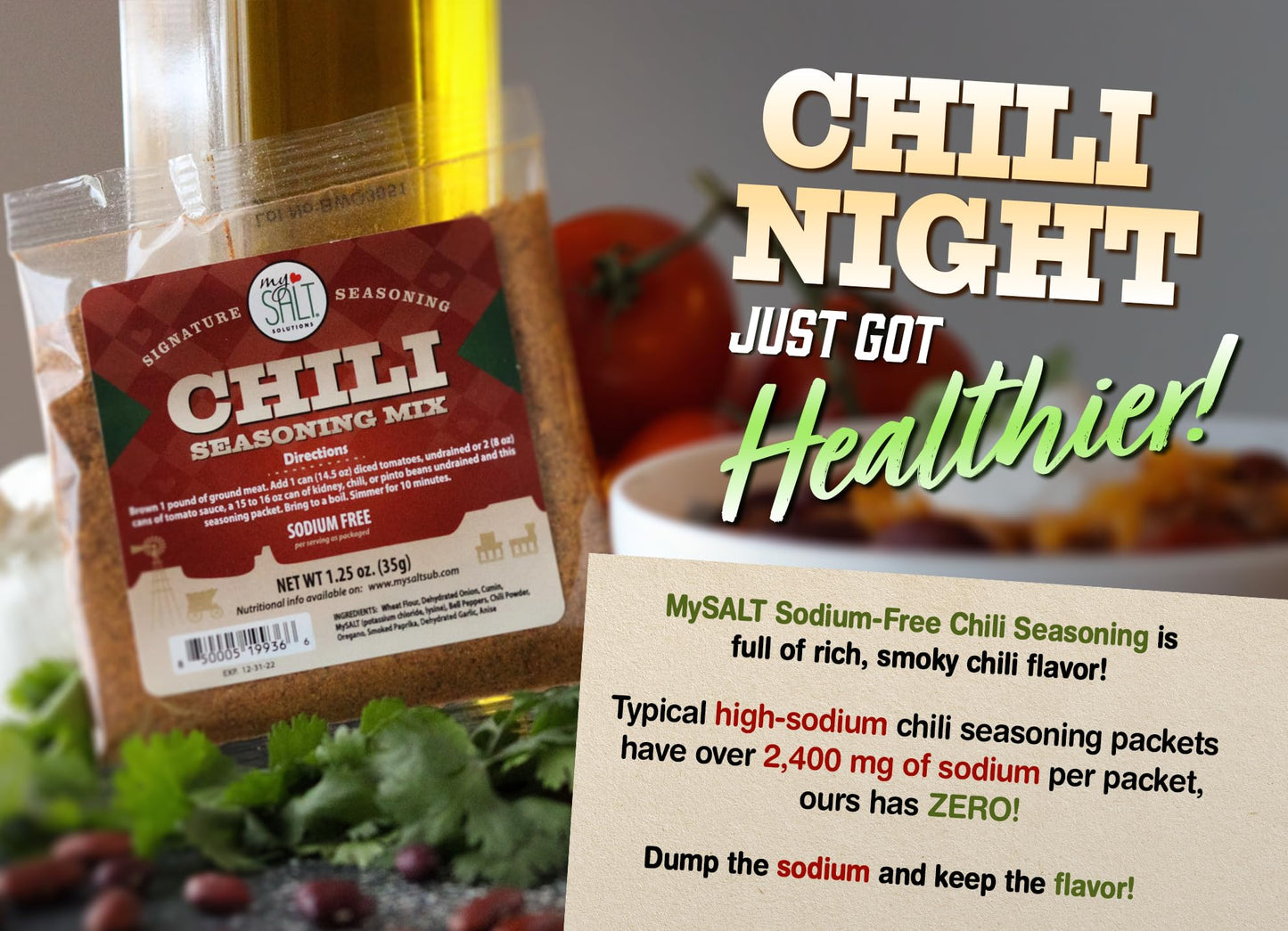 MySALT Dinner Seasoning Mixes - 4 Pack: Spaghetti, Chili, Sloppy Joe, and Taco - Easy Meals, Sodium-Free Mixes. Flavor First. Salt Optional.