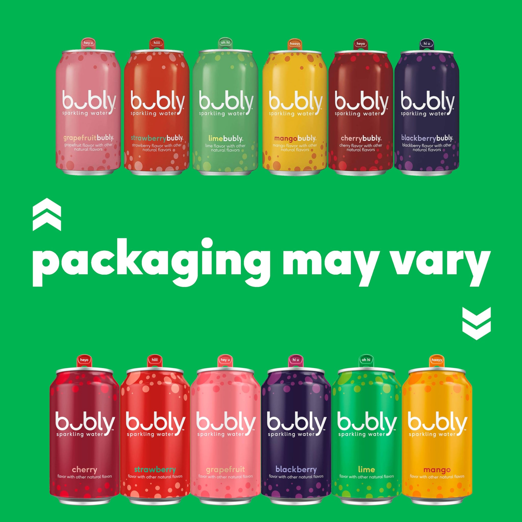 bubly Sparkling Water, 6 Flavor Variety Pack (Blackberry, Lime, Cherry, Grapefruit, Strawberry, Mango), Zero Sugar & Zero Calories, Seltzer Water, 12