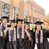 80UncleKimby Pink and White Graduation Decorations 2026 DIY Candy Leis Making Kit, Hawaiian Congrats Grad Lei Necklaces Party Supplies(Assembly