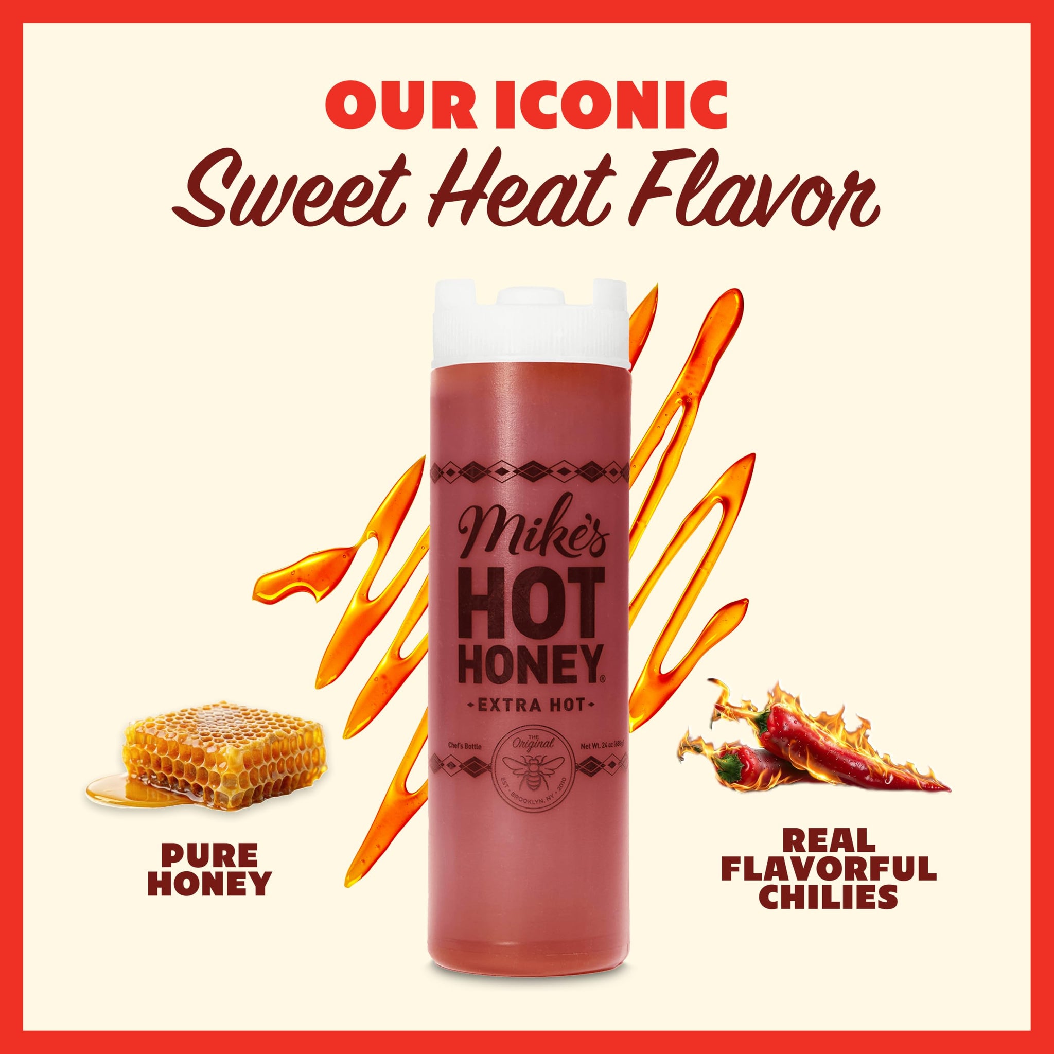 Mike's Hot Honey, Extra Hot, America's #1 Brand of Hot Honey, Spicy Honey Infused with Chili Peppers, Gluten-Free, Paleo-Friendly, Sweet Heat, Perfect
