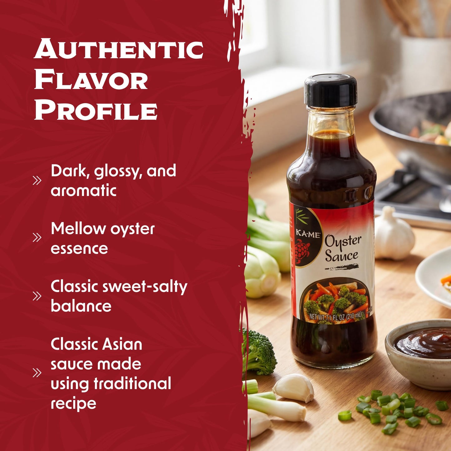 KA-ME Oyster Sauce - Authentic Asian Flavor Enhancer - No Preservatives, No MSG - Versatile for Marinades, Dipping, Cooking and BBQ - 7fl oz (Pack