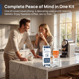 Ouxunus Complete Care Kit for Hard Water & Well Users, Compatible with Nespresso Vertuo Coffee Machines, 16.9 fl Oz Gentle Descaler (4 Uses), 8