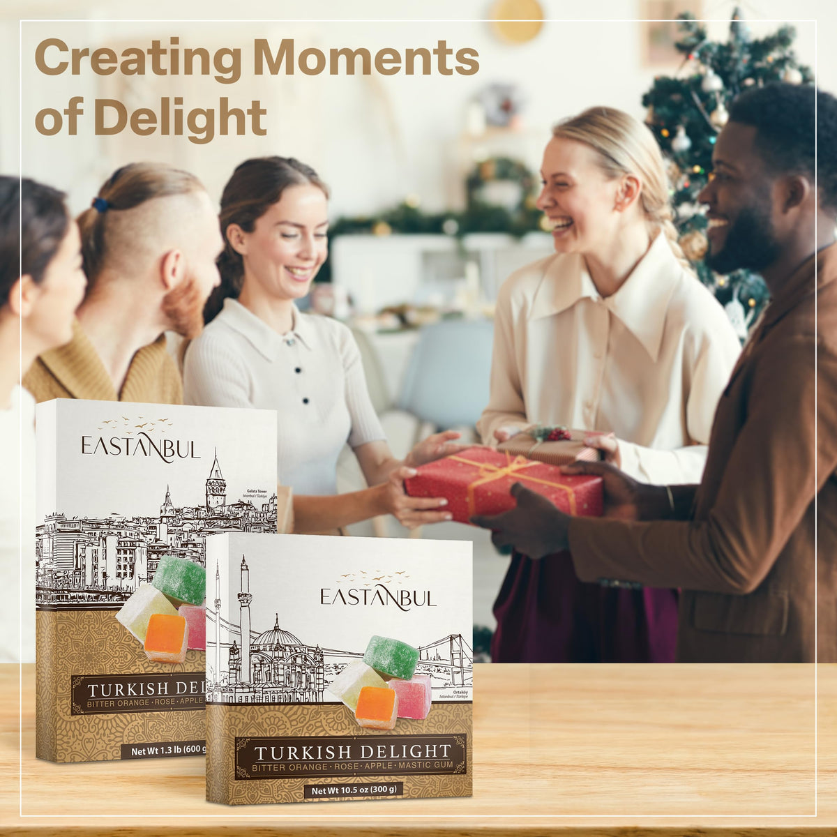 Eastanbul Turkish Delight, Turkish Delights Candy Assorted Flavor, 21.2oz