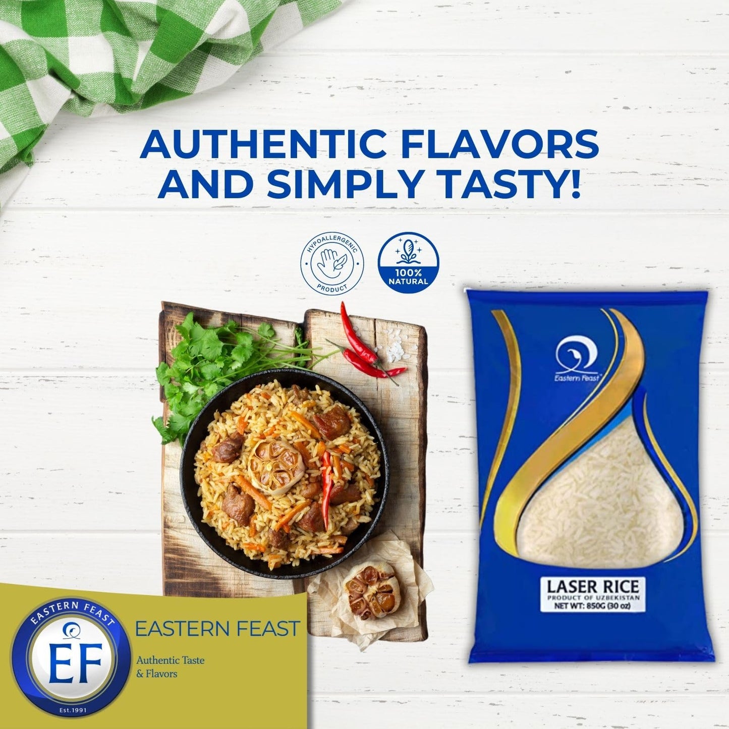 EF - Laser Uzbek Rice for Plov, 4 LB (1.81 kg)