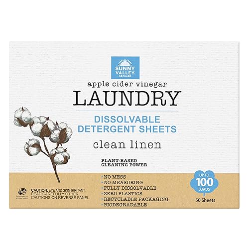 Sunny Valley Orchard Biodegradable Laundry Detergent Sheets - Clean Linen
