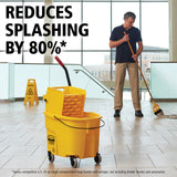 Rubbermaid Commercial Products WaveBrake 26 Qt. Side-Press Mop Bucket and Wringer Combo on Wheels, Yellow, for Professional/Industrial/Business