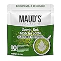 Maud's Instant Matcha Latte Mix, Flavored Drink Mix 10 Servings, 100% Gourmet Blended Tea Leaves, Hot Or Iced Matcha Latte - Just Add Water