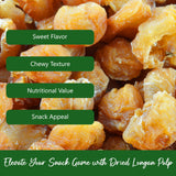 NPG Dried Longan Pulp 16 Oz, Meat Fruit, Gui Yuan, Lung Gan, No Additives, Edible, Perfect for Teas, Snacks, Desserts, Cooking, Premium Quality