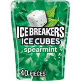 ICE BREAKERS Ice Cubes Spearmint Sugar Free Chewing Gum Bottle, 3.24 oz (40 Pieces)