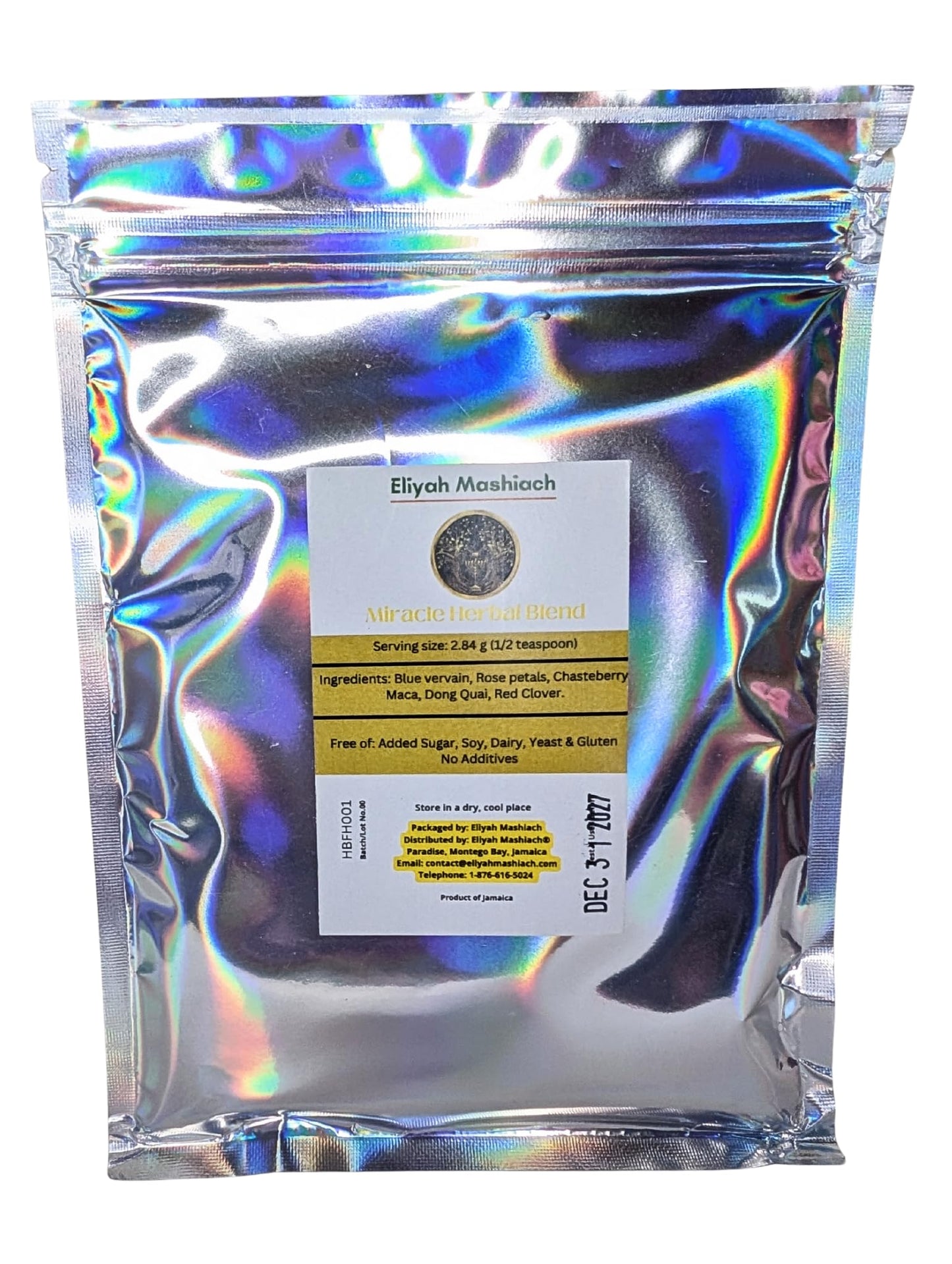 Eliyah Mashiach Miracle Herbal FH Blend Tea Powder, Natural Ingredients with Blue Vervain and Rose Petals, Sugar-Free, 2.1 oz