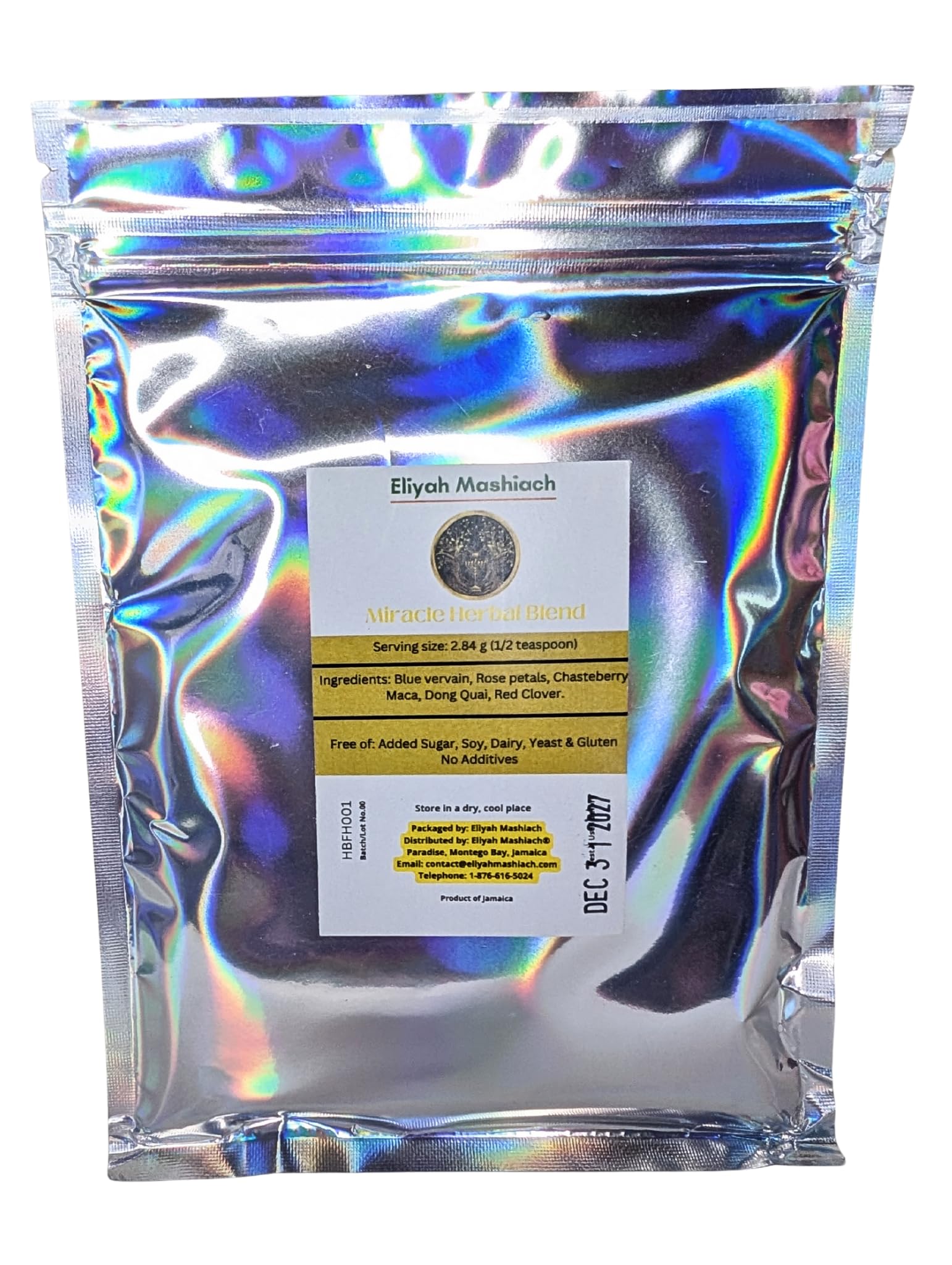 Eliyah Mashiach Miracle Herbal FH Blend Tea Powder, Natural Ingredients with Blue Vervain and Rose Petals, Sugar-Free, 2.1 oz