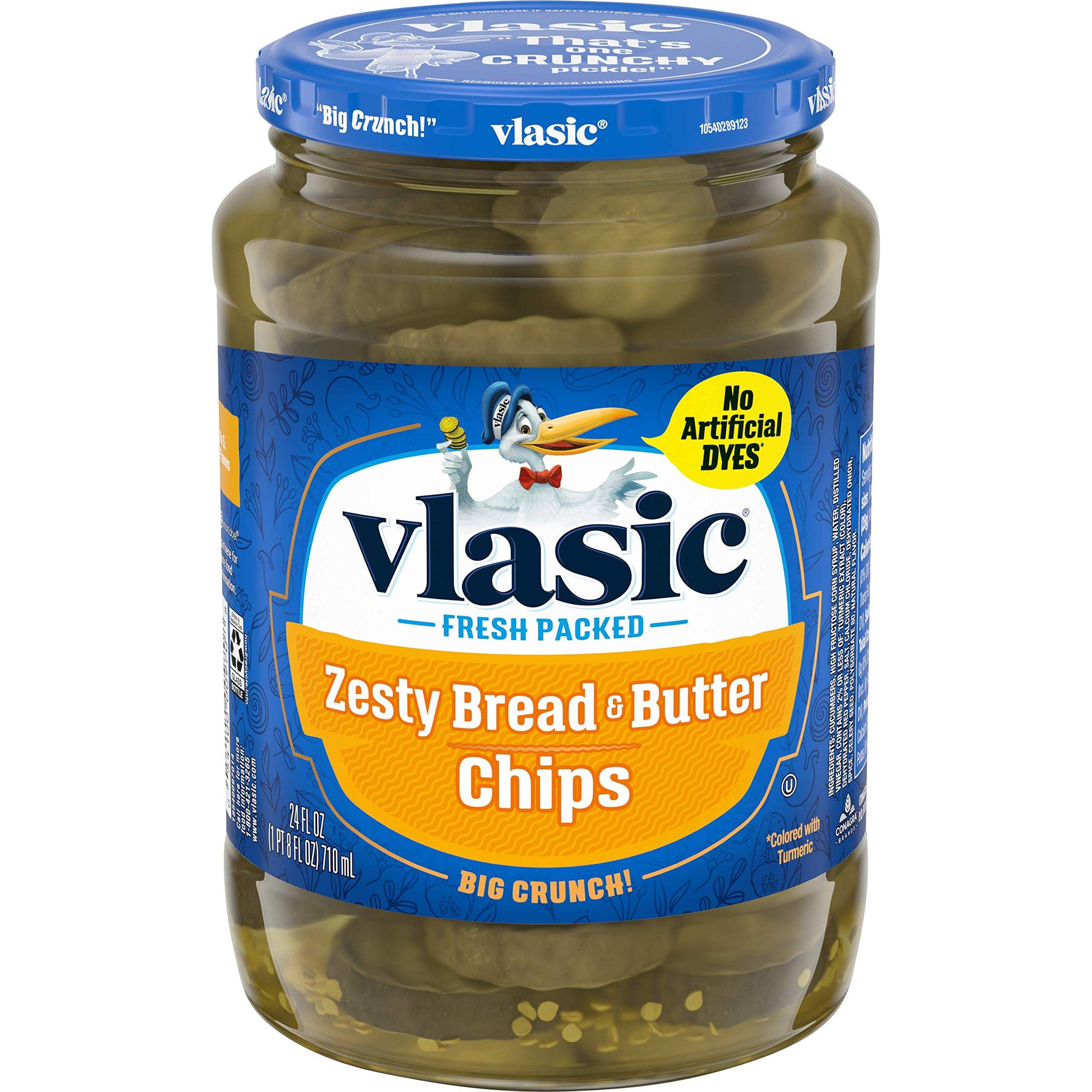 Vlasic Zesty Bread and Butter Pickle Chips, Keto Friendly, 24 FL OZ