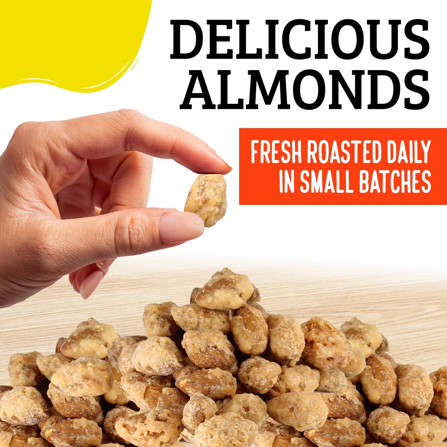 Almond Brothers Roasted Almonds - 2 lb Bag - Hand Crafted Lemon Glazed Almonds, Gluten-Free, Non-GMO