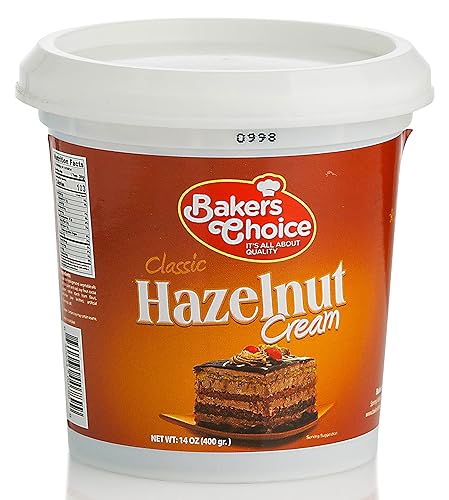 Hazelnut Spread Pastry Filling, 14 oz. - Hazelnut Cream - Cake Filling, Donut and Dessert Topping and Spread - Baking Ingredient For Cakes, Ice Cream