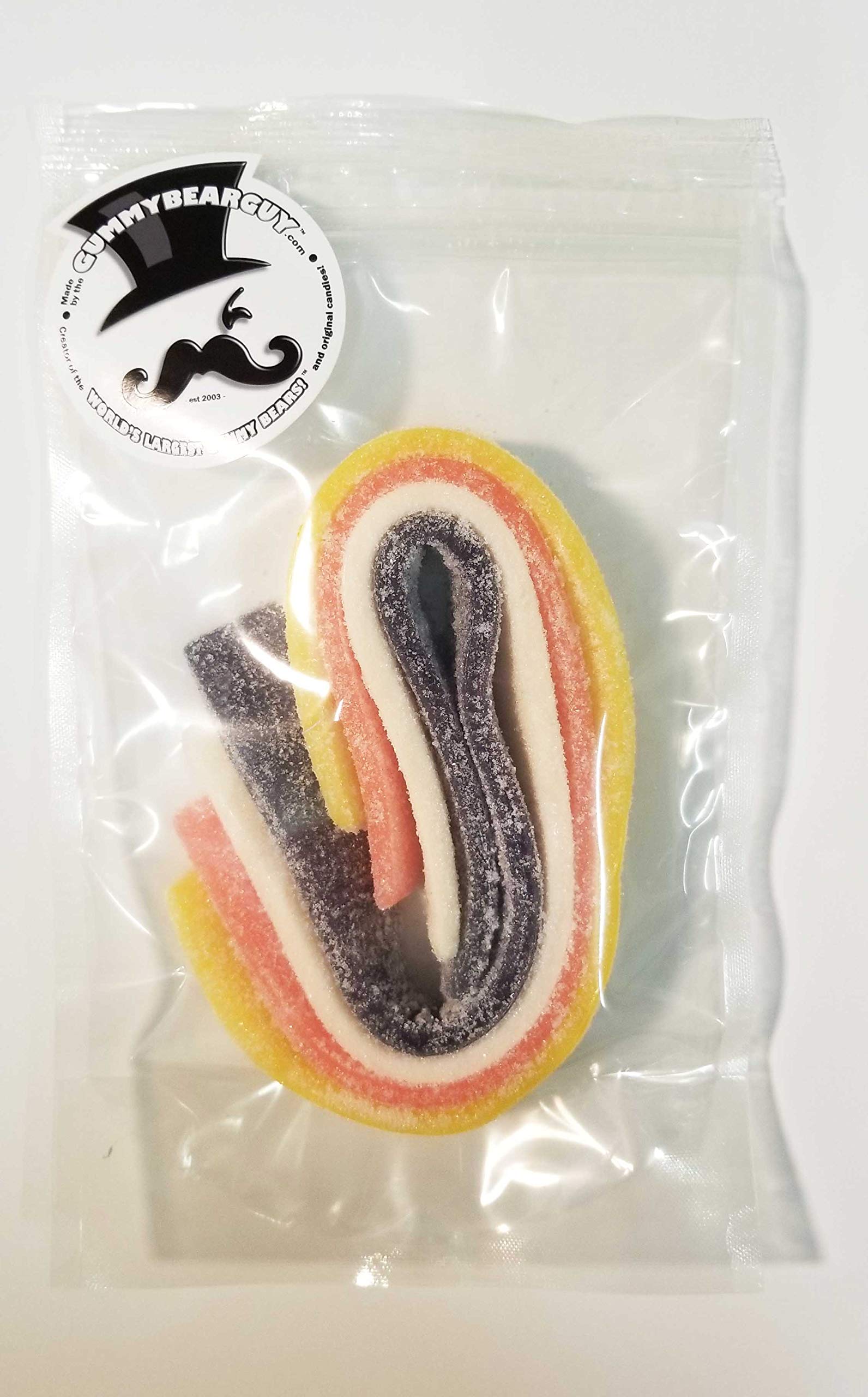 The Gummy Bear Guy (TM) | Gigantic Gummy Sour Belts (TM) - 4 Pack (Grape, Pink Lemonade, Lemon, Mystery Flavor)