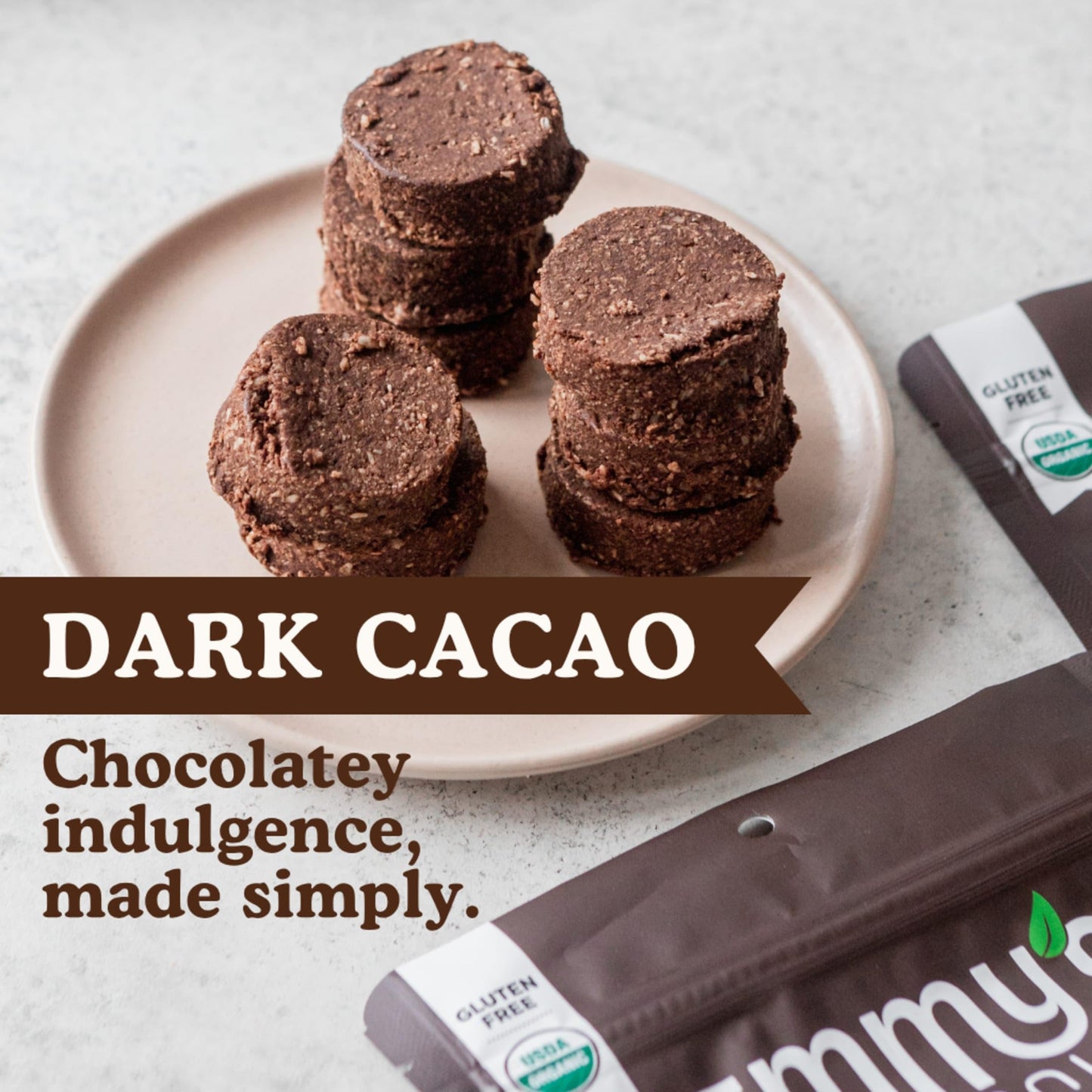 Emmy's Organics Dark Cacao Coconut Cookies (Pack of 2) | Gluten-Free, Organic, Vegan, Paleo-Friendly