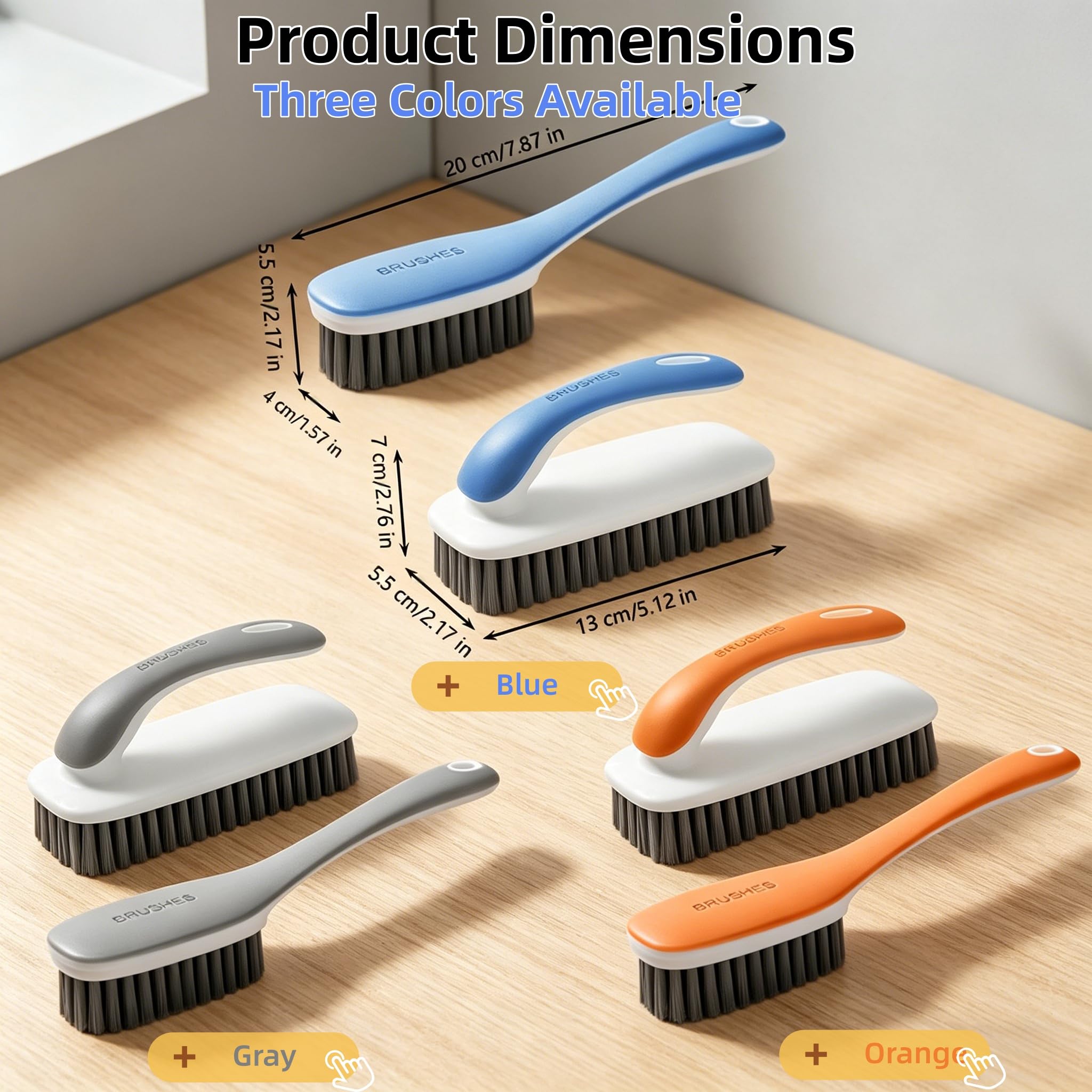 Scrub Cleaning Brush for Stains Laundry Brush Soft Bristle Cleaning Brushes Small Brushes for Cleaning Scrubbing Brush
