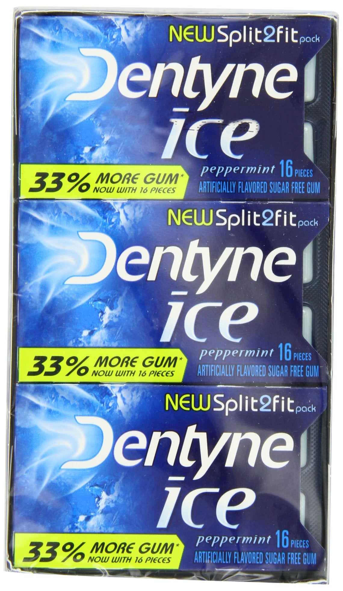 Dentyne Gum, Ice Peppermint, 16 Count (Pack of 9)
