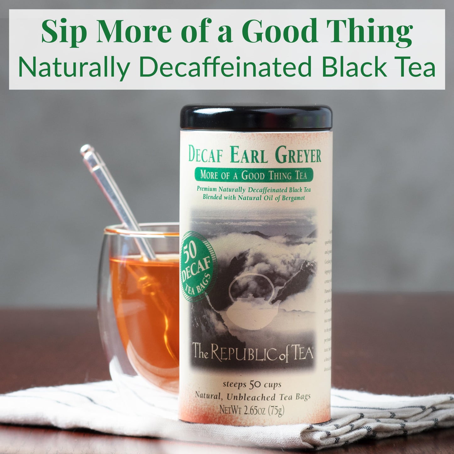 The Republic of Tea - Earl Greyer Decaf Tea, 50 Count