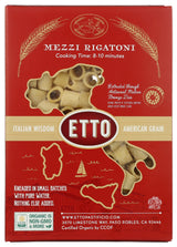 Etto, Pasta Mezzi Rigatoni Organic, 16 Ounce