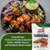 Badia Organic Turmeric Ground, 8 oz resealable bag - Premium Curcuma Seasoning for Cooking, Golden Flavor & Rich Aroma