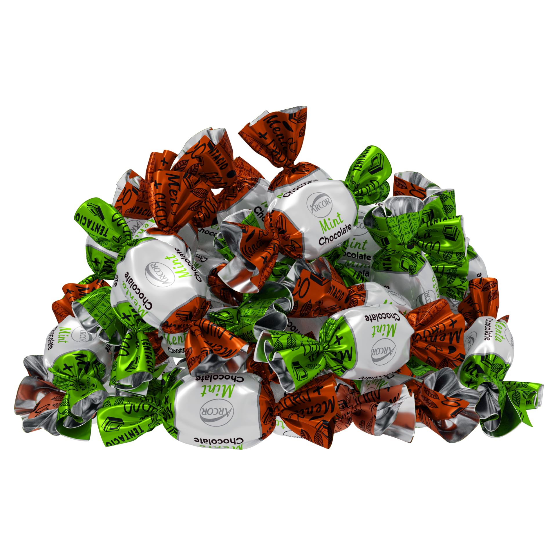 Arcor Chocolate Filled Mints - Sweet, Delicious & Individually Wrapped Hard Candy from South America, Perfect for Parties, Events, and Everyday Treats