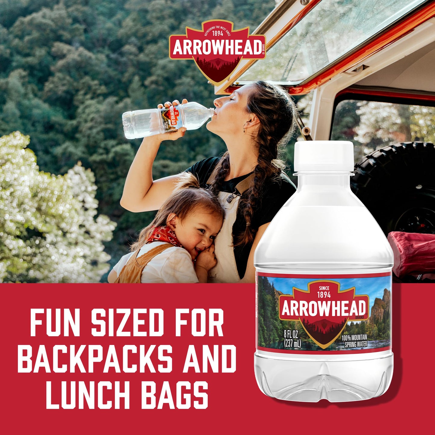 Arrowhead Mountain Spring Mini Water Bottles, 48 Pack - Still Bottled Water with Naturally Occurring Minerals for Taste - 8 Fl Oz