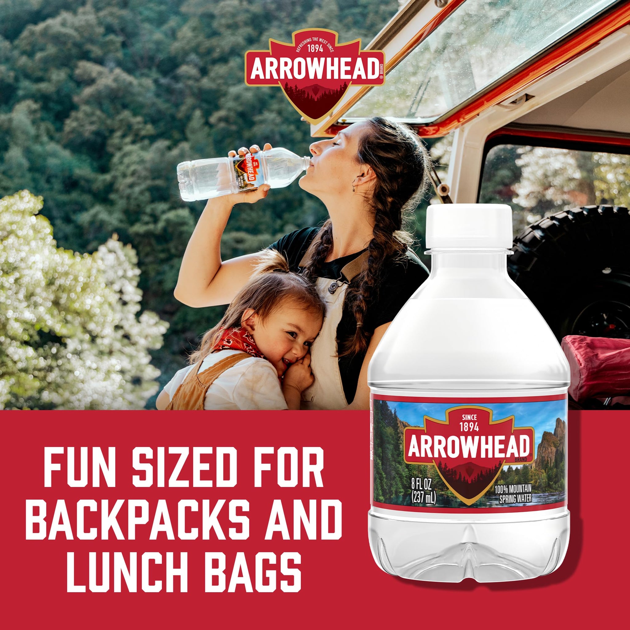 Arrowhead Mountain Spring Mini Water Bottles, 48 Pack - Still Bottled Water with Naturally Occurring Minerals for Taste - 8 Fl Oz