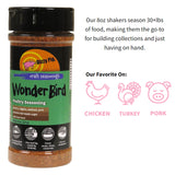 Dizzy Pig Wonder Bird Poultry Seasoning Rub (8oz Shaker) - Seasons 30+lbs of Food - Hand Made in the USA - MSG Free, Gluten Free